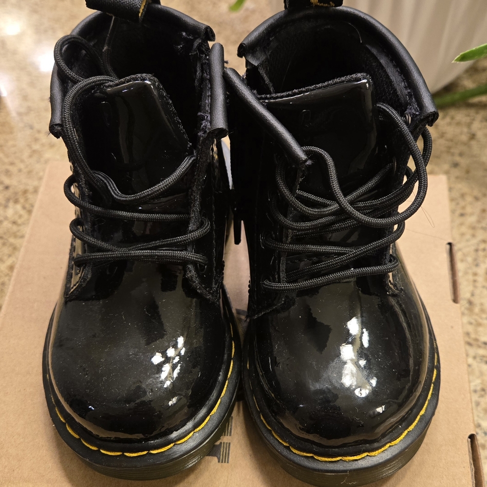 Dr. Martens Shiny Black Toddler Boots